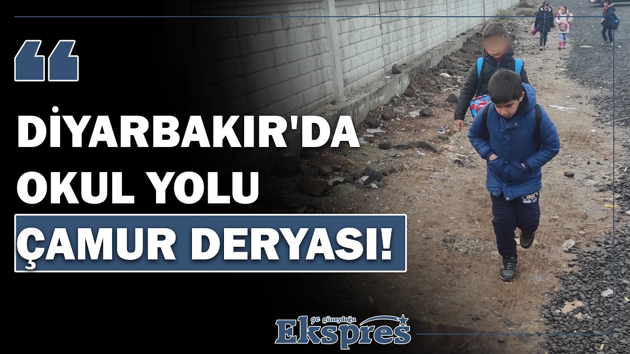 Diyarbakır'da okul yolu çamur deryası!
