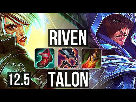RIVEN vs TALON (TOP) | 4.0M mastery, 7 solo kills, 700+ games, 18/4/6 | EUW Diamond | 12.5
