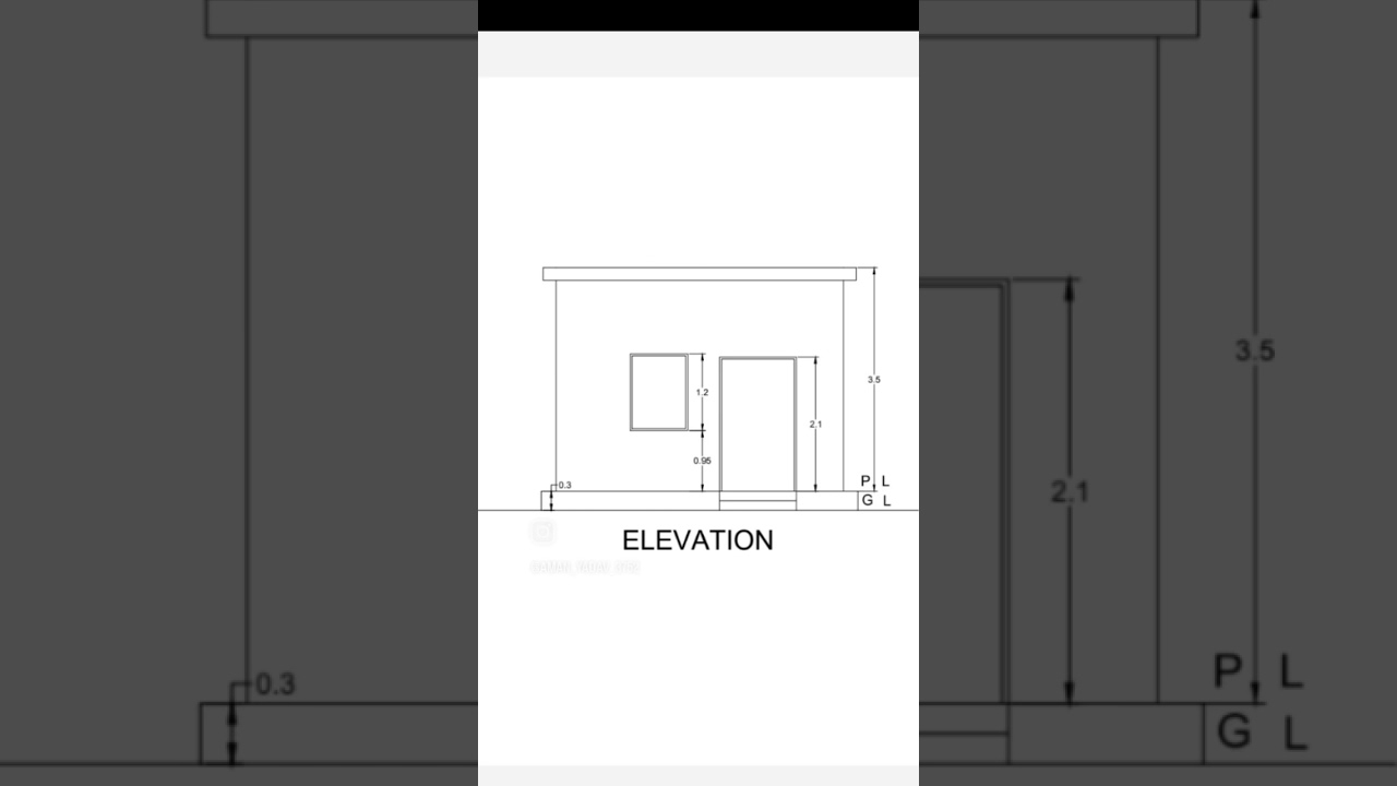 plan elevation and section of house