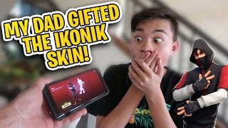 My Dad GIFTED ME The *NEW* Ikonik Skin in FORTNITE + Dance Battle!