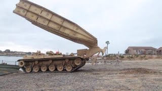 Amazing Tank Launched Bridge - M60 Armoured Vehicle-Launched Bridge (AVLB) in Action