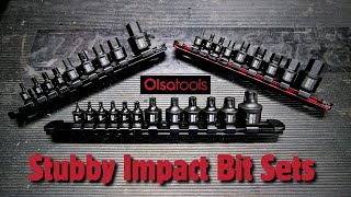 OLSA TOOLS Premium-Grade Stubby Impact Bit Sets - Hex Metric, Hex SAE, or Torx