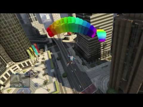 GRAND THEFT AUTO V - ONLINE gameplay- Parachute fail