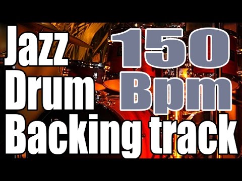 Jazz swing bass backing track | Only jazz drums | 150 Bpm