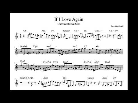 If I Love Again - Clifford Brown - Bb Trumpet Transcription