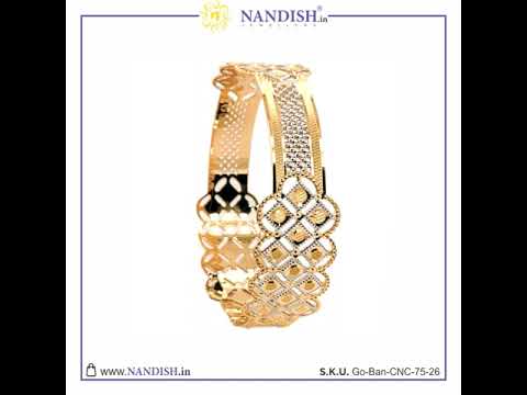 Gold CNC Kada Bracelet Design | Gold CNC Kada Bangle | Nandish Jewellers #15