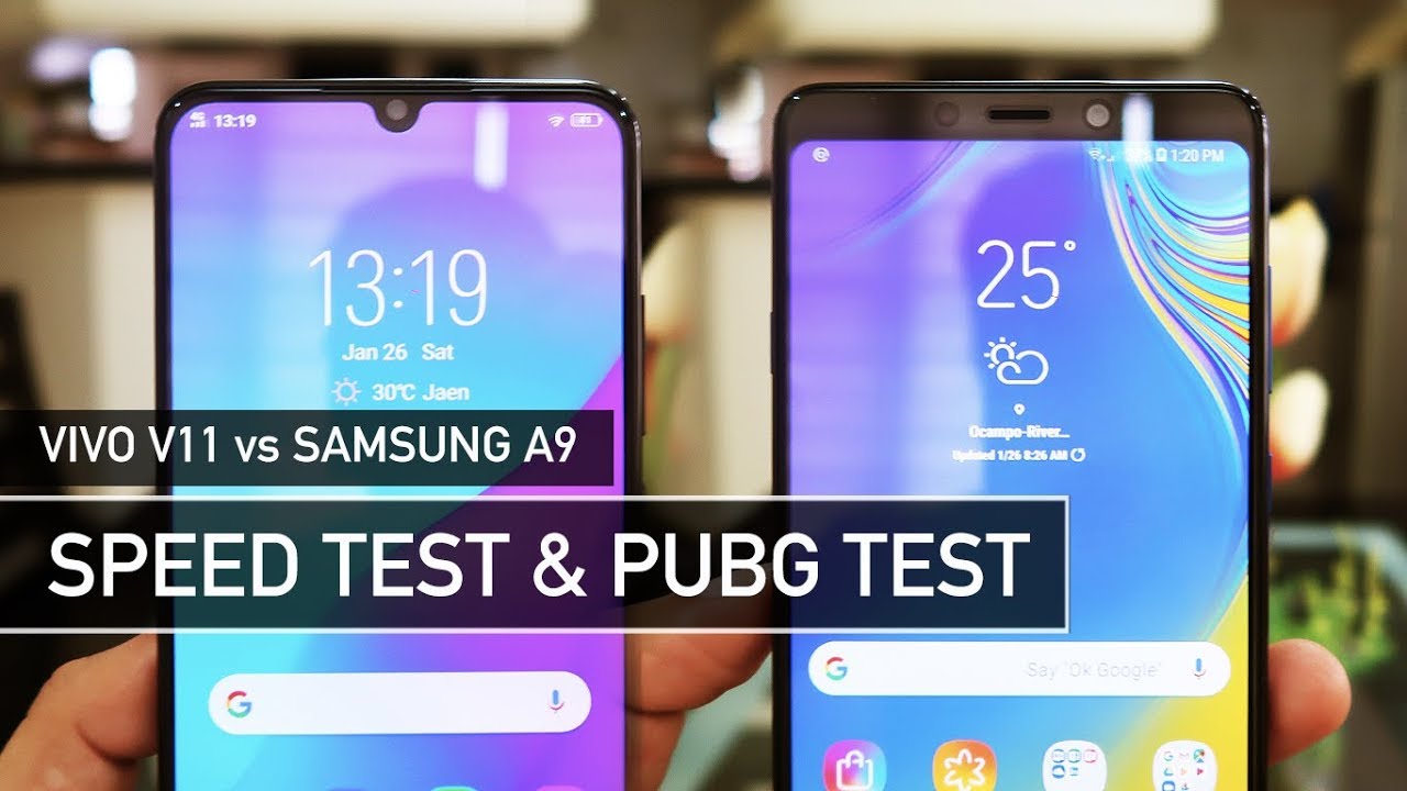 Vivo V11 vs Samsung A9 2018 Speed & PUBG Test Comparison