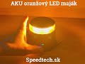 LED maják AKU - oranžový s magnetom / 24x1W LED / diaľkové ovládanie / čierny (109x109x88mm) - Video Youtube