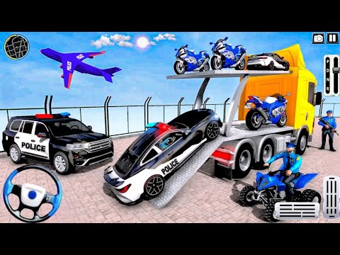 US Police Car And ATV Transporter Driving - Police Trailer Truck Driver 3D - Android Gameplay