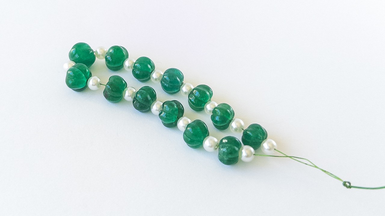 Beryl and Shell Pearls | Pumpkin Cut | 9-10mm Bead Size | 27 Pieces | 78 Carats video