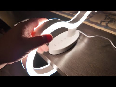 Lampada da tavolo circolare trasformabile a LED con telecomando, piccola lampada moderna touch re...