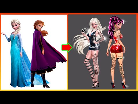 Elsa Anna Glow Up Into Bad Girls - Disney Princesses Transformation