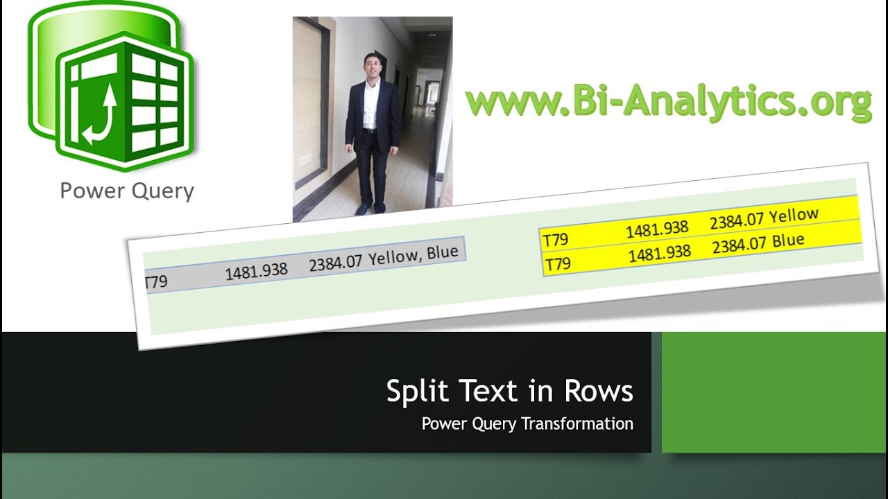Split Column data into rows : Power query Transformation