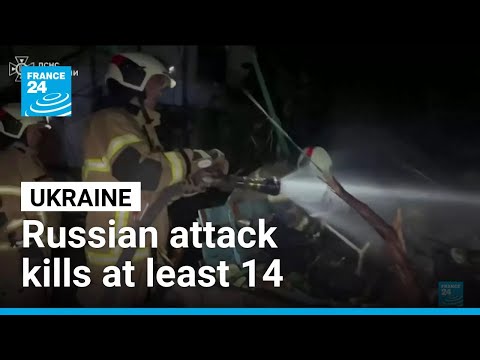 Russian attack on Ukraine kills at least 14 and traps others in damaged buildings