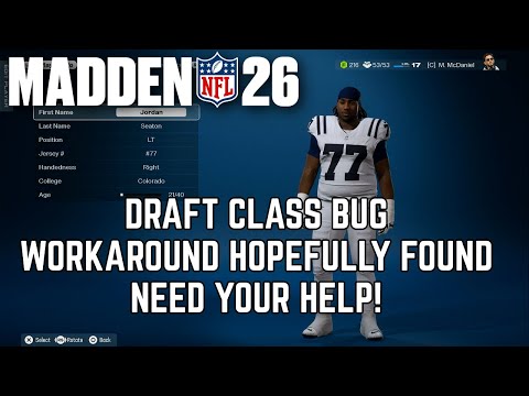Madden Draft Class Bug