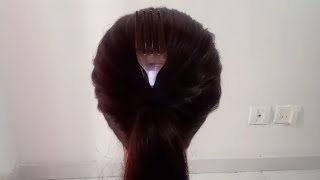 Beautiful fork tricky juda hairstyle || Hairstyle 2023 #easyjudahairstyle #hairstyle #hairbun #juda