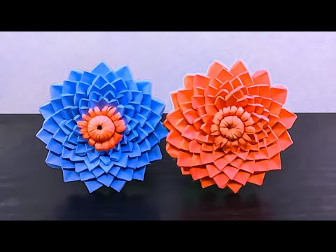 Easy Paper Flower Making | DIY Paper Flowers | Home Decoration | DIY Paper Crafts