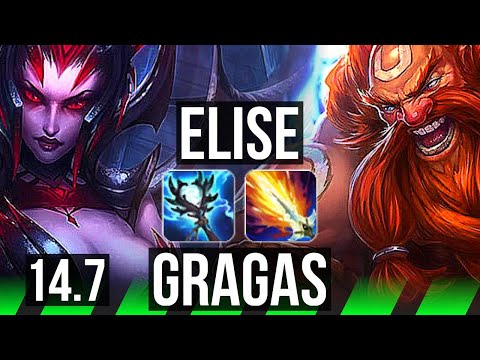 ELISE vs GRAGAS (JGL) | 10/0/11, Legendary, 400+ games | KR Master | 14.7
