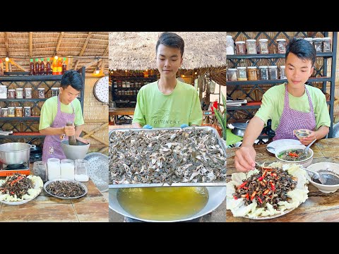 Yummy Tiny Frog Fry and Cook Soup by Chef Ny | Chef Ny Cooking skill