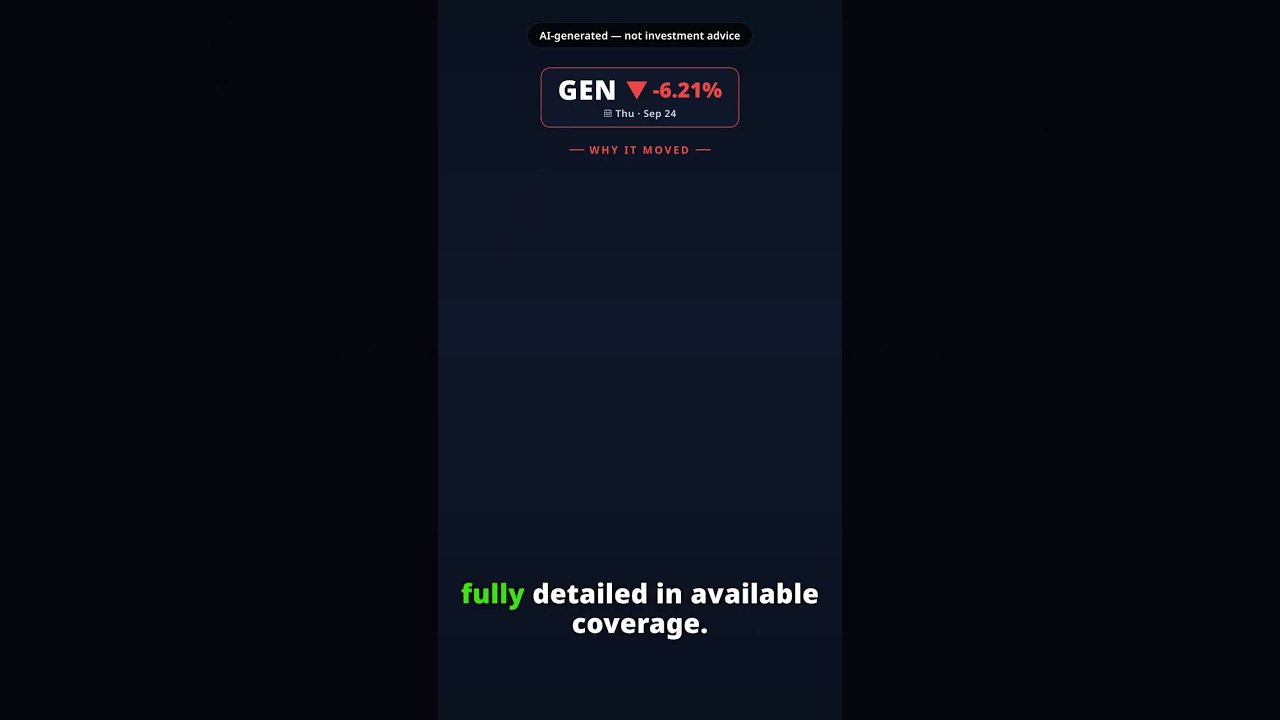 Por que a ação da Gen Digital desce hoje? GEN -6.21% (24 set)