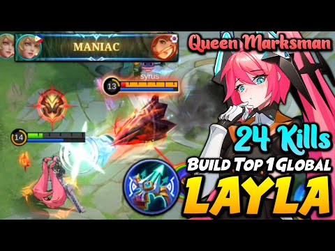 24 KILLS + MANIAC!! LAYLA BEST BUILD TO COUNTER ALDOUS! | Top 1 Global Layla
