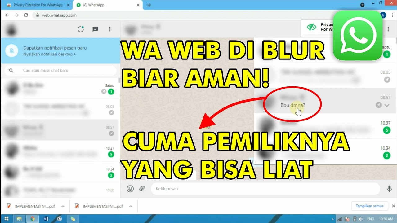 Cara membuat blur chat di whatsapp web