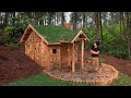 Craft Woodworking to Build an Underground Log Cabin to Survive in the Wild, Catch and Cook