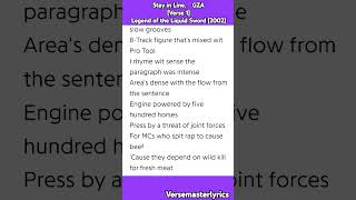 Stay in Line GZA [Verse 1] #hiphop #rap #music #lyrics #Verse