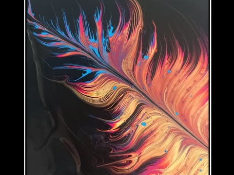 (83) FEATHER KISS POUR / FLUID ART/ ACRYLIC POURING / SATISFYING BEGINNER TUTORIAL / RELAXING / DEMO
