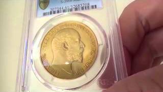 アンティークコイングレートブリテン金貨1902GREATBRITAINエドワード7世PROOF5POUNDSPCGSPR61MATTE