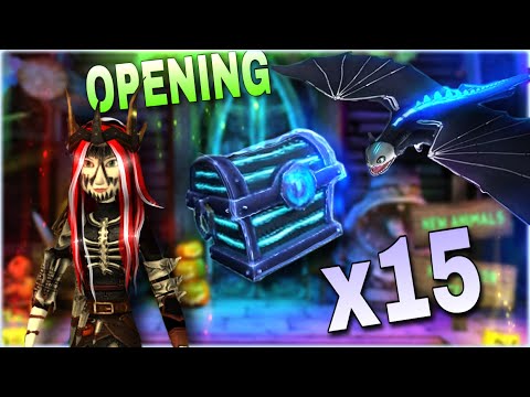 OPENING 15 DREADFALL CHESTS in School of Dragons 💙😍