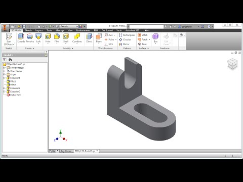 Inventor Tutorial with Isometric Sketches – Intermediate part 13 of 20