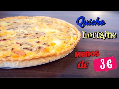 Quiche Lorraine de champiñones, mozzarella y beicon
