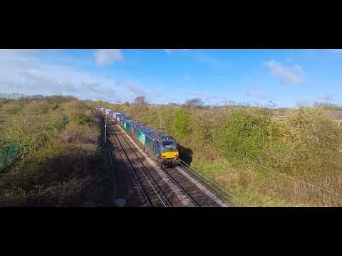 88005 & 68005 passing Cramlington, 4Z48 1200 Mossend Euroterminal to Daventry Int Rft Terminal