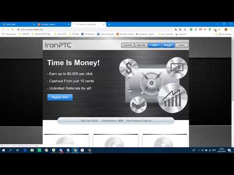 Без вложений. Букс Iron PTC мин. вывод 0.10 центов в биткоин сатоши.