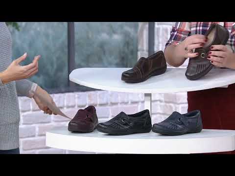Earth Origins Leather Slip-On Shoes - Glendale Gabrielle on QVC