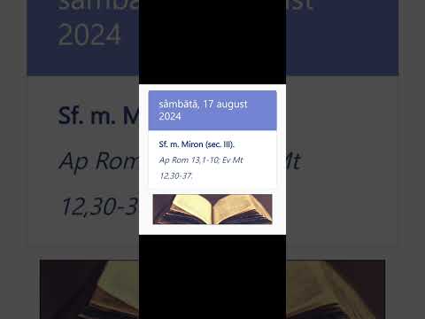 Sf. m. Miron (sec. III).Ap Rom 13,1-10; Ev Mt 12,30-37.