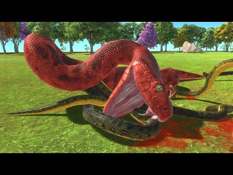 5 Green Anaconda vs Titanoboa - Animal Revolt Battle Simulator ✅ ARBS