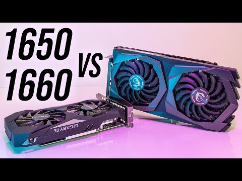 Part of a video titled GTX 1650 vs GTX 1660 - 18 Games Tested - YouTube