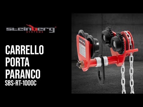 Video - Carrello porta paranco - 1.000 kg - area flangia 70-110 mm - Con catena