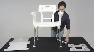 Sprchová židle s opěradlem a područkami, 3 v 1, do 120 kg