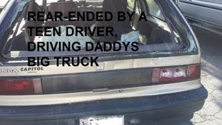 preview picture of video 'Getting rear-ended by a teen driving daddy's truck'