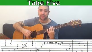 Fingerstyle Tutorial: Take Five - Guitar Lesson w/ TAB