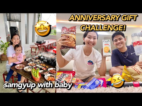 ANNIVERSARY EXCHANGE GIFT CHALLENGE! 🤣 12 YEARS NA KAMI! ❤️| #LandasFamVlogs