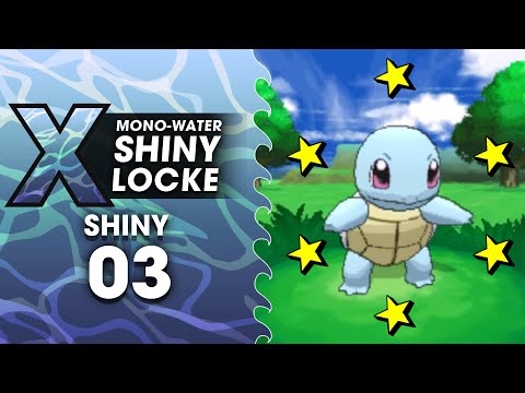 Pokémon X MonoWater ShinyLocke - SHINY #03 SHINY SQUIRTLE 2048 RANDOM ENCOUNTERS