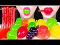 ASMR MOST POPULAR JELLO TIKTOK FRUIT JELLY JELLY NOODLES 과일 젤리 젤리 국수 컵 젤리 먹�