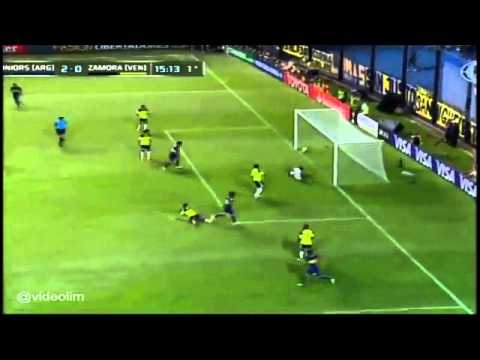 Gol LODEIRO!!   Boca Juniors vs Zamora 3 0 Copa libertadores 2015