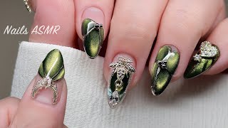 Four-Leaf Lucky Nails Step-by-Step Tutorial | Nail Extension | Relaxing ASMR | Ep.41