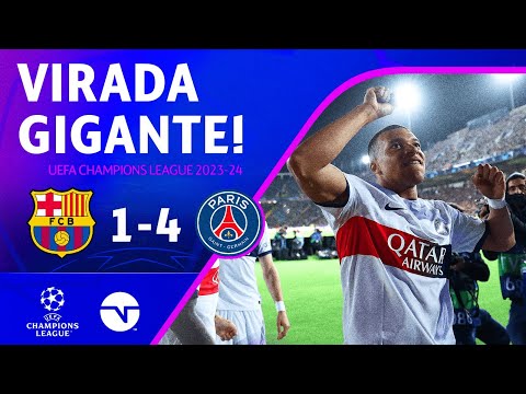 Gols e lances de Barcelona x PSG