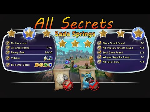 Chapter 1 "Soda Springs" all secrets 100% complete - Skylanders Trap Team (short video)